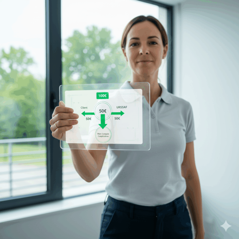 Paysagiste utilisant l'avance immédiate urssaf paysagiste sur une tablette.