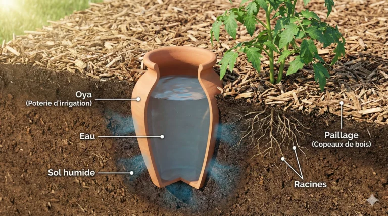 Sécheresse 2026 : Comment préparer un jardin sans arrosage (Paillage & Oyas) ?