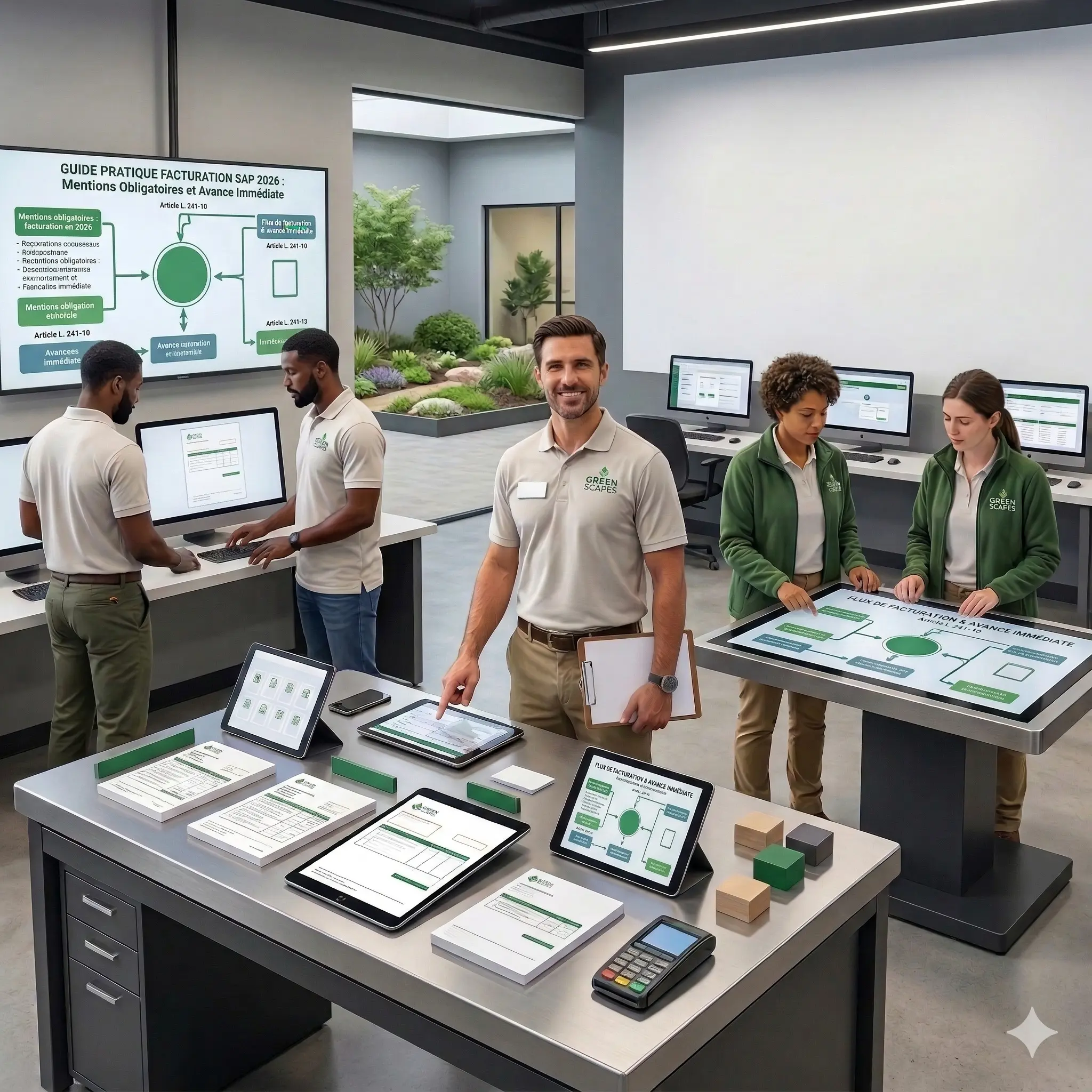 facturation service personne paysagiste SAP mentions obligatoires 2026